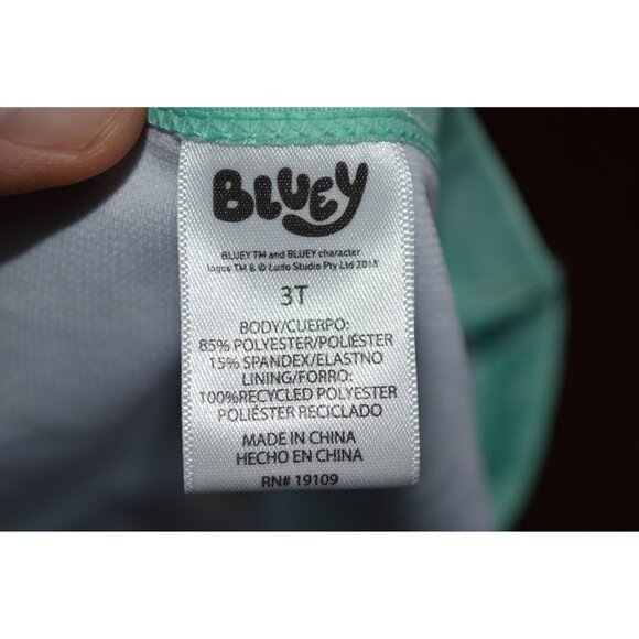 Bluey Girls Sz 3T Two Piece Swimsuit Toddler Long Sleeve Bikini Cartoon Bathing - Picture 4 of 5